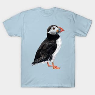 Puffin on a blue background T-Shirt